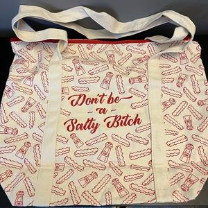 Huge Canvas tote “Don’t be a salty bitch” NEW